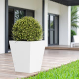 18" H Tall Metal Tapered Planter Large Outdoor & Indoor Garden Plant Pot with Drainage Hole and W3077P276879