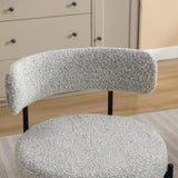 ZUN Burbank Modern Round Boucle Dining Chairs, Set of 2, Black White T2574P180243