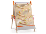 4-in-1 Kids Art Easel with Marble Run, Adjustable Height Double-Sided Drawing Easel with Paper Roll 01860714