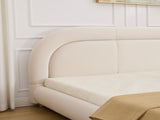 King Size,Modern Curved Upholstered Low Profile Platform Bed with Rounded Headboard W5632P452160