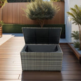 ZUN Outdoor Storage Box, 200 Gallon Wicker Patio Deck Boxes with Lid, Outdoor Cushion Storage for Kids 23502250