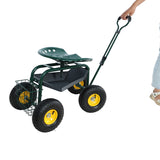 Garden trolley Rolling work chair with wheels, garden stool for planting, 360 degree swivel seat, W227P207221
