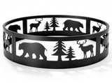 36in Fire Ring, Bear Pattern, Round, Iron 46376113