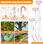 ZUN Stainless steel long distance hook tool Automotive emergency door opening tool set Oval handle Red 83319084