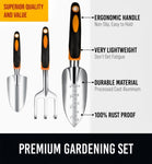 ZUN Essential Garden Tool Set - Heavy Duty, Non-Slip Grip, Ergonomic Gardening Hand Tools Kit Includes W2181P170908