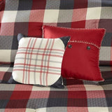 7 Piece Herringbone Comforter Set Red King B03597006