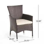 ZUN Clementine Outdoor Multibrown PE Wicker Dining Chairs 56447.00ABEI