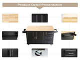 Kitchen Island & Kitchen Cart, Mobile Kitchen Island, Rubber Wood Top, Big & Adjustable Shelf Inside 17444090