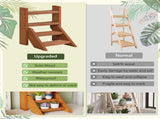 Compact Easy-Assemble Wooden Plant Stand, Succulent Seedling Pot Rack for Window Balcony Desktop 62051594