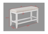 1Pc Transitional White Finish Fabric Upholstered Counter-Height Dining Bench B011P193051