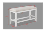 ZUN 1Pc Transitional White Finish Fabric Upholstered Counter-Height Dining Bench B011P193051