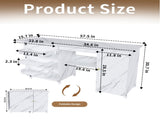 57.5" Foldable Sewing Machine Table with Locking Casters, Multi-Storage Craft Station with Shelves, 62895013