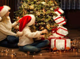 3FT Lighted Gift Box Tower, Pre-lit Stacked Present Boxes Ornament with 80 LED Warm White Lights and 34916158