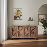 Cabinet with 4 Doors and 4 open shelgves,Freestanding Sideboard Storage Entryway Floor W33164271
