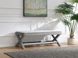 Comfort Double Bench Upholstered in Velvet Fabric,Stool Stylish X-Crossed Legs,Comfort Cushion W2671P441833