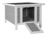 20" Wooden Waterproof Rabbit Hutch Pet Bunny Small Animal House Habitat Gray 12704560