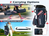 14-Way Golf Cart Bag - 6 Zippered PocketsCooler Pocket, Waterproof Zippers, Navy Red 03534336