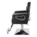 ZUN PVC Leather Cover Galvanized Square Tray with Footrest Retractable Barber Chair 300.00lbs Black 11736312