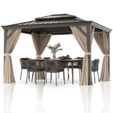 ZUN 10'X12' Outdoor Double-roof Hardtop Gazebo 02952064