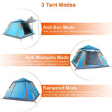 4-5 Person Pop-Up Camping Tent, Instant Setup Family Tent with 2 Mosquito Nets Windows, Portable for 55204653
