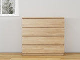 4 Drawer Dresser,Modern Storage Chest of Drawers,31.5In Natural Dresser for Closet with Handle-Free W3151P407891