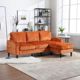 UNITED WE WIN Sofa for three, solid wood frame, Chenille fabric, side pocket, with two cup holders, W1568142740