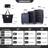 Luggage set of 5 pieces, expandable hard PC luggage set with TSA lock for rotating wheels, W284P202777