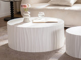 Nesting Coffee Table Set of 2 Round Wooden Coffee Tables Circle Modern Table for Living Room Bedroom W3081P315304