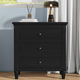 ZUN 3-Drawer Nightstand Storage Wood Cabinet 37365217