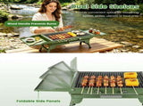 Portable Folding Charcoal BBQ Grill, Outdoor Barbecue Grill with Dual Side Shelves & 12 Air Vents, 29454027