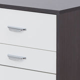 White and Black 3-drawer Rectangular Accent Table B062P181404