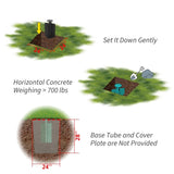 Patio Umbrella Base in Ground, Heavy-Duty Steel Construction for Stability, Supports up to 700LBS, W1859P303841
