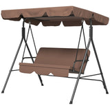3-Seat Outdoor Patio Swing Chair-Brown 69665879