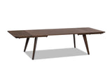 Capri 59-90.5" Solid Oak Wood 6-8 Seat Extendable Leaf Dining Table, Dark Brown Red Oak B2719P395576