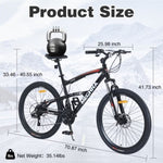 ZUN 26 inch Mountain Bike 21-Speed Dual Suspension Aluminum Alloy Frame For Men and Women's Bike W1019P179703