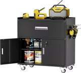 Metal garage cabinets, rolling tool cart boxes with wheels T3421P312356