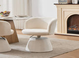 Adjustable Height 360&deg Swivel Bar Stool, Modern Chenille Upholstered Round Dining Chair, W1143P460575