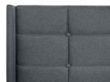 Queen Size Upholstered Platform Bed Frame with Modern Button Tufted Linen Fabric Headboard, No Box W311P195302