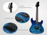 39in Electric Guitar H-H Pickups Trans Blue suit for Heavier Rock 55240222