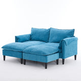 Convertible Combination Sofa Sofa U-Shaped Sofa with Footstools with Storage, Gray Sofa for Living W2012P253357