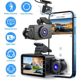 3 Channel Dash Cam for Cars, 1080P Full HD Front Camera with 480P Interior & Rear 45818878