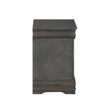 Solid Pine Nightstand with 2 Drawers, Dark Gray B016P261428