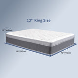 King Size Mattress in a Box 12 Inch Memory Foam Hybrid Mattress with Pocketed Springs Medium Firm 81220391