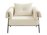 Upholstered Comfy Reading Chair, Modern Velvet Accent Chair,Large Lazy Arm Chair with Soft Cushion, T3593P362906