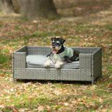 ZUN Dog Bed, Pet Bed, Pet Enclosures, Pet Outdoor Pet Patio Seasonal PE Wicker Pet 70118524