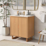 ZUN 30" Bathroom vanity Set with Sink, Combo Cabinet, Bathroom Storage Cabinet, Solid Wood Frame WF319594AAA