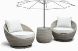 Cozy Outdoor Set - Swivel Woven Chairs, Side Table - All-Weather Resin Wicker, Powder-Coated B081110063