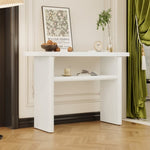 ZUN TREXM Elegant Minimalist Console Table with Rounded Edges and Sturdy Shelf Design for Entryway, N715P195554K