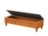 50.8-inch Multi-Functional Ottoman Bench-Solid Rubberwood Bed End Bench with Linen Seat, W1716P409897