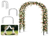 Freestanding Metal Trellis Arch Multi-Size Adjustable Modular Pipe Design, Black Iron Frame 81140727